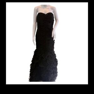 Chic Black Strapless Prom Dress